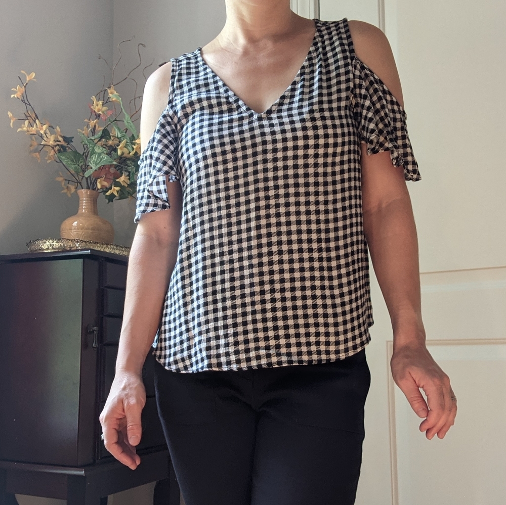 a.n.a PXS Checkered Print Blouse